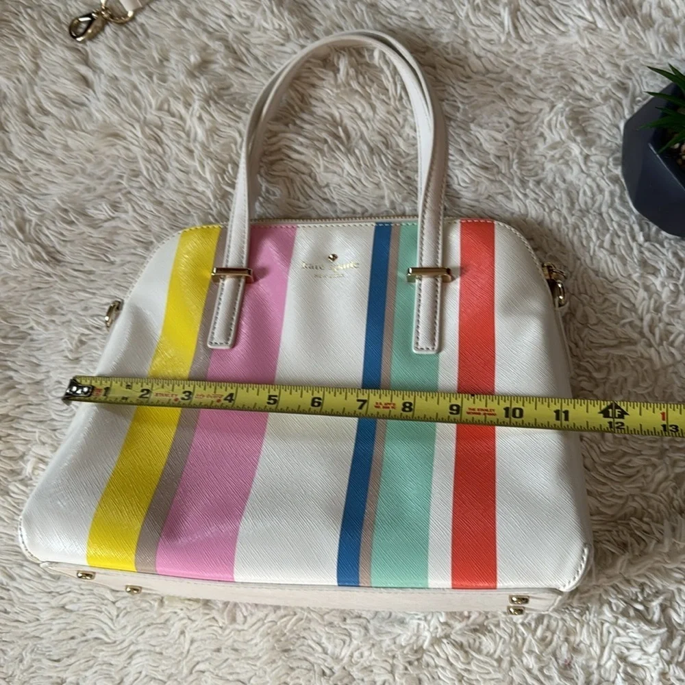 👜 Rare!! Kate spadeNY Cedar Street Multi Stripe Maise Satchel bag crossbody/tote